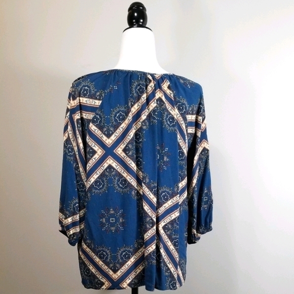 Natural Reflections Boho 3/4 Sleeve Blouse - Picture 3 of 6